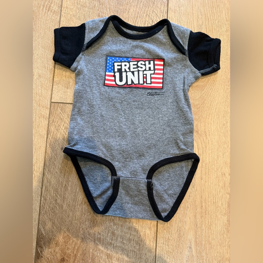 Cleetus Fresh Unit Gray and Black Baby 12 month One Piece